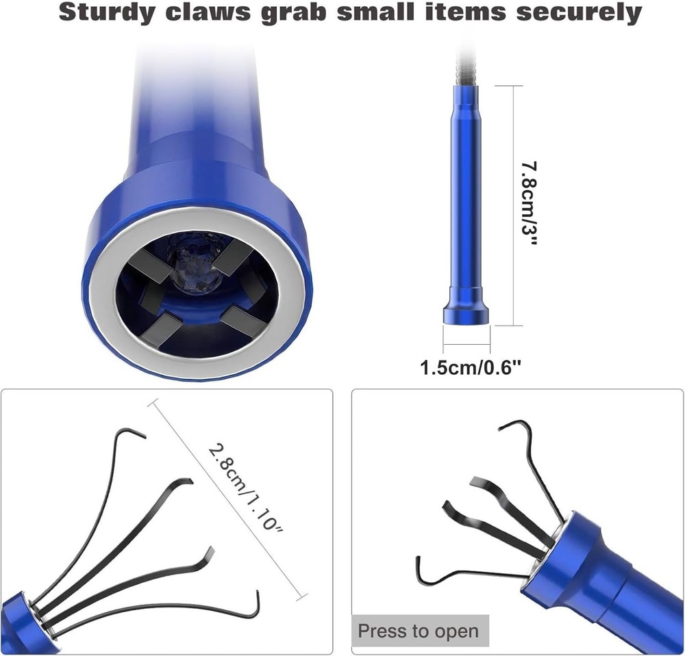 Compact C-Shaped Grabber Tool with LED Lights for Effortless Object Retrieval
