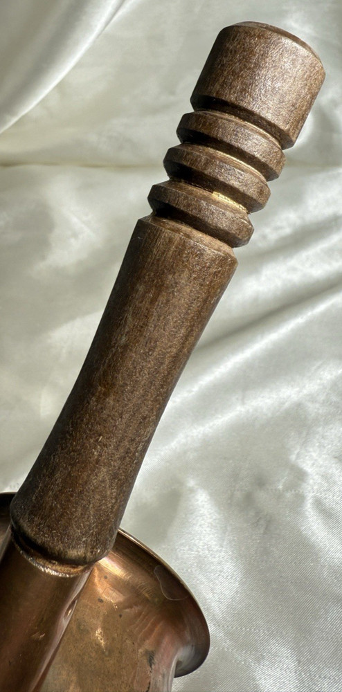 Turkish Coffee Pot Hammered Copper Wooden Handle