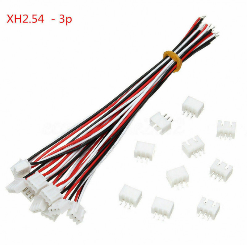 10 sets  Mini  Micro JST XH2.54mm 3-Pin Connector Plug With Wire Cable 150mm