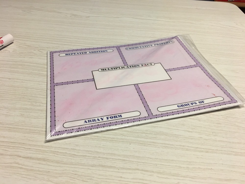 Set of 10 - Math Laminated Multiplication Work Mats - Dry Erase