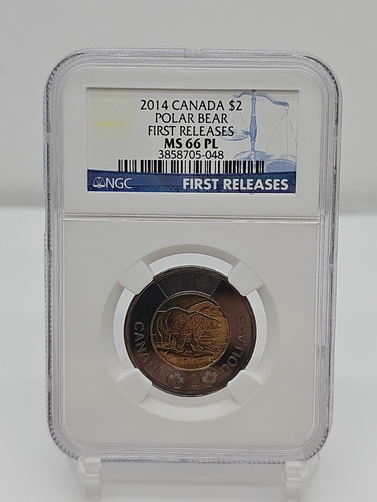 2014 $2 CANADA POLAR BEAR NGC MS66 FIRST RELEASES CB7-29