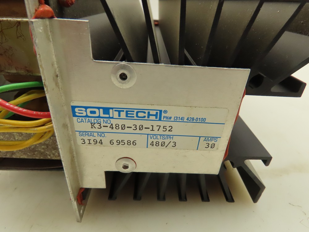 Solitech K3-480-30-1752 Power Controller 480V 3 Phase Missing Card