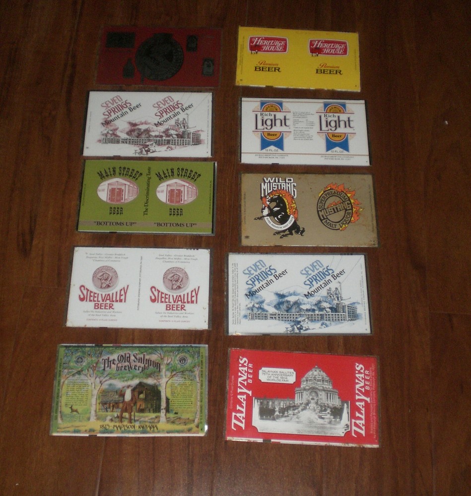 10 DIFFERENT PITTSBURGH BREWING COMPANY BEER CAN FLATS