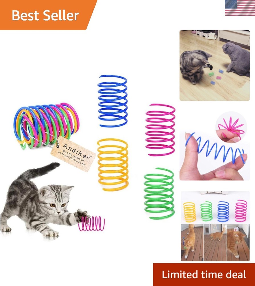 Durable Multi-Colored Cat Spiral Springs - Interactive Play for All Cat Breeds