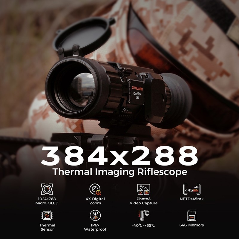GTGUARD Thermal Scope 384x288 Multi Purpose Mountable Thermal For Rifles Scope