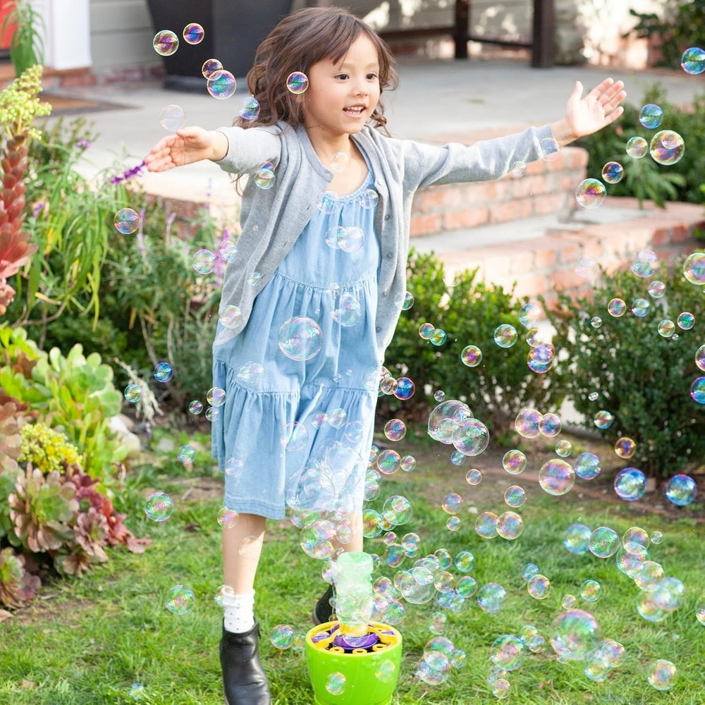 Ultimate Outdoor Bubble Machine - No-Spill Design & 8 oz Solution for Ages 3+