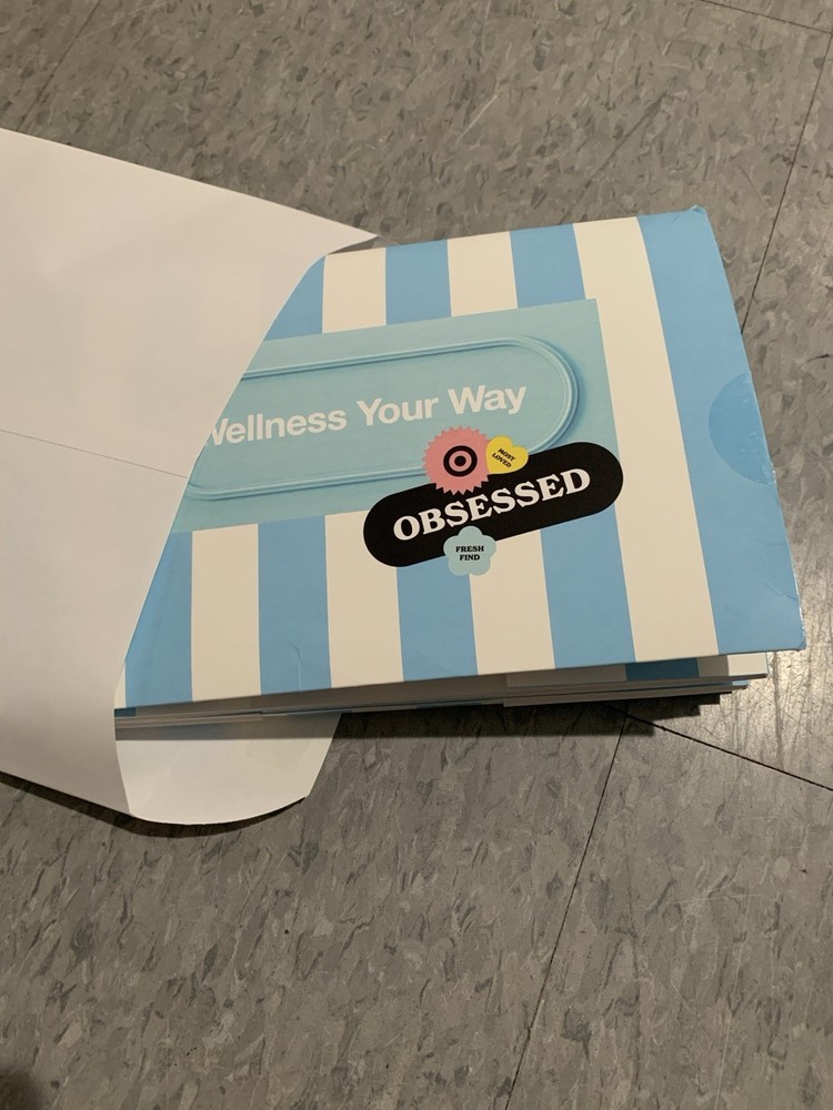 2 Target Wellness Blue White Stripe Boxes - Empty Promotional Boxes