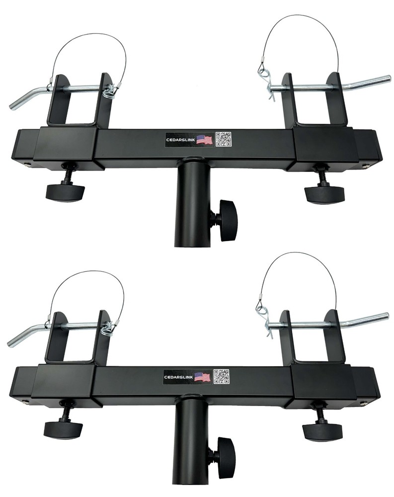 Two (2) Black Triangle or Square Truss Adapter Bracket Tripod Crank Light Stand