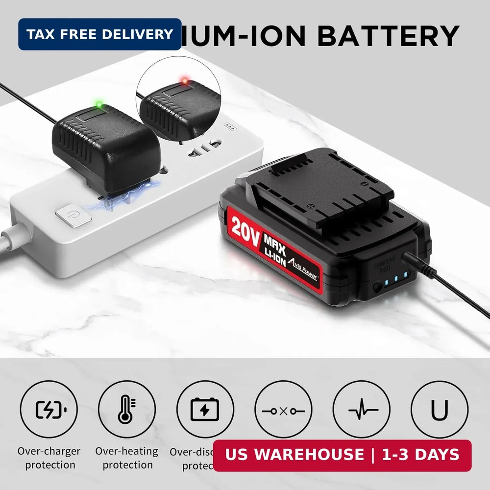 AVID POWER 20V Cordless Drill Set for Home DIY & Beginner Projects - Lightweight