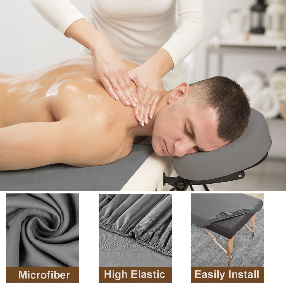 4 Set Massage Table Sheets Sets, 12Pcs Reusable Soft Microfiber Massage Bed S...
