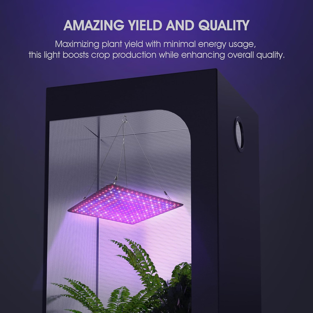 200W LED Grow Light Panel 2 Pack for Indoor Plants - Full Spectrum, 4x4ft Covera