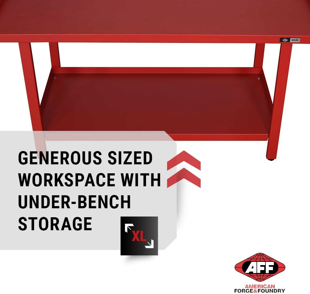 Workbench - Heavy Duty Work Table with Storage Shelf - 1300 LB Capacity (Multipl