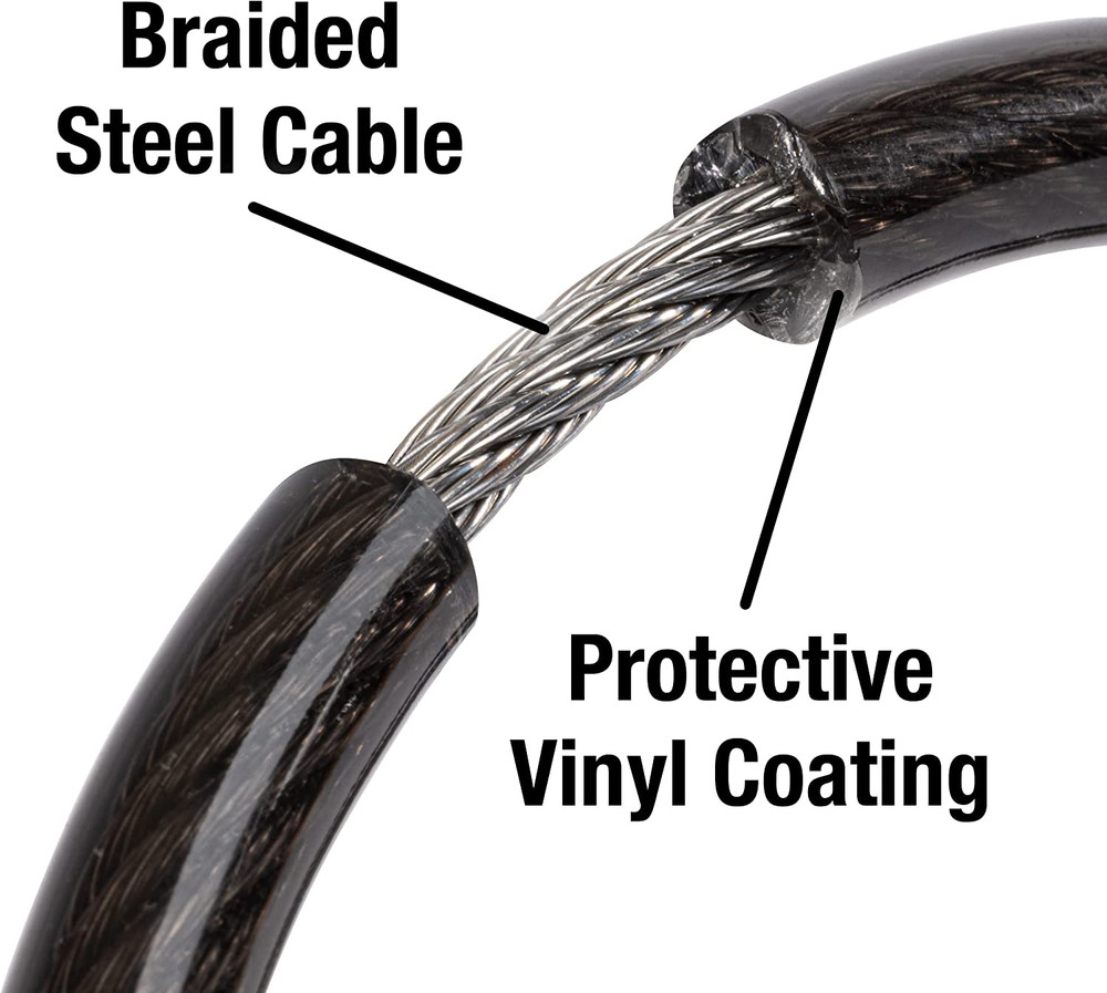 Bike Lock Cable with Combination Black, 8143D