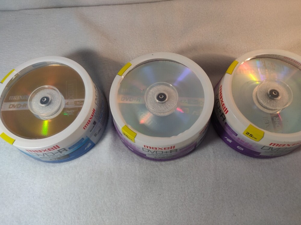 75 Maxell DVD-R and DVD+R Discs - NEW