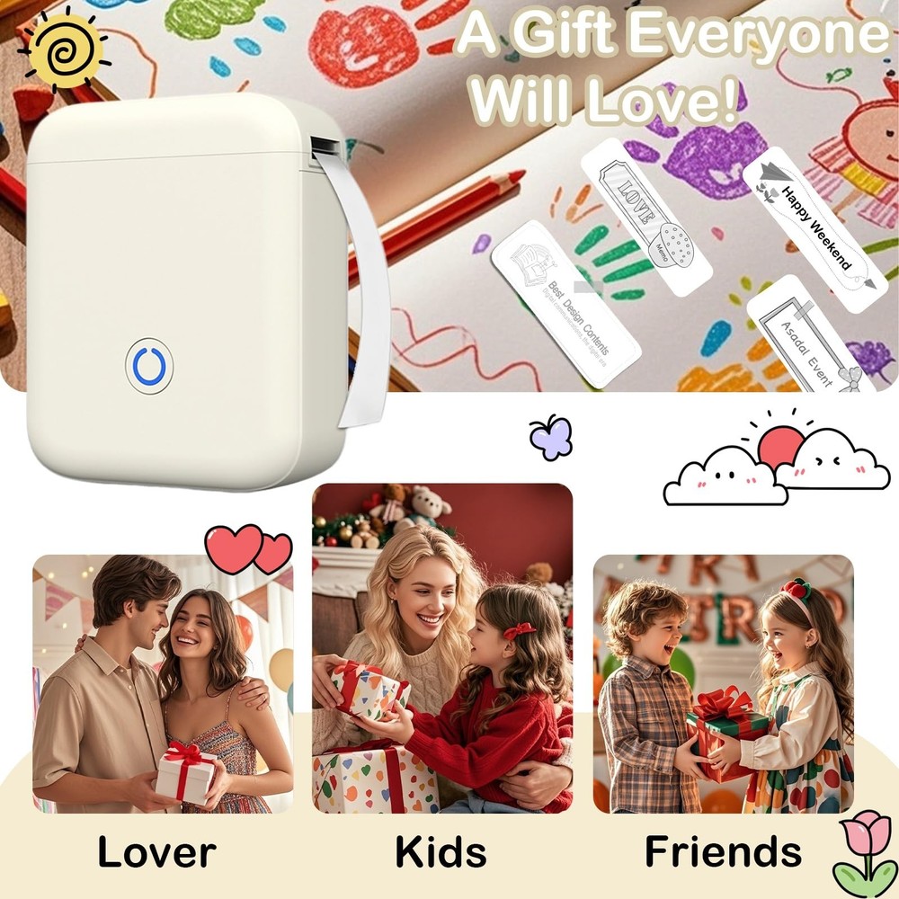 P11 New Version Label Maker Machine with Tape,300DPI Bluetooth Label Printer,...