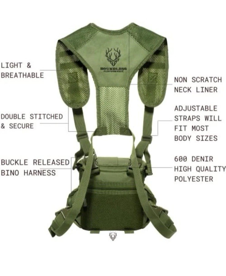 Boundless Performance Binocular Harness Chest Pack Tactical Bag Olive Drab Green
