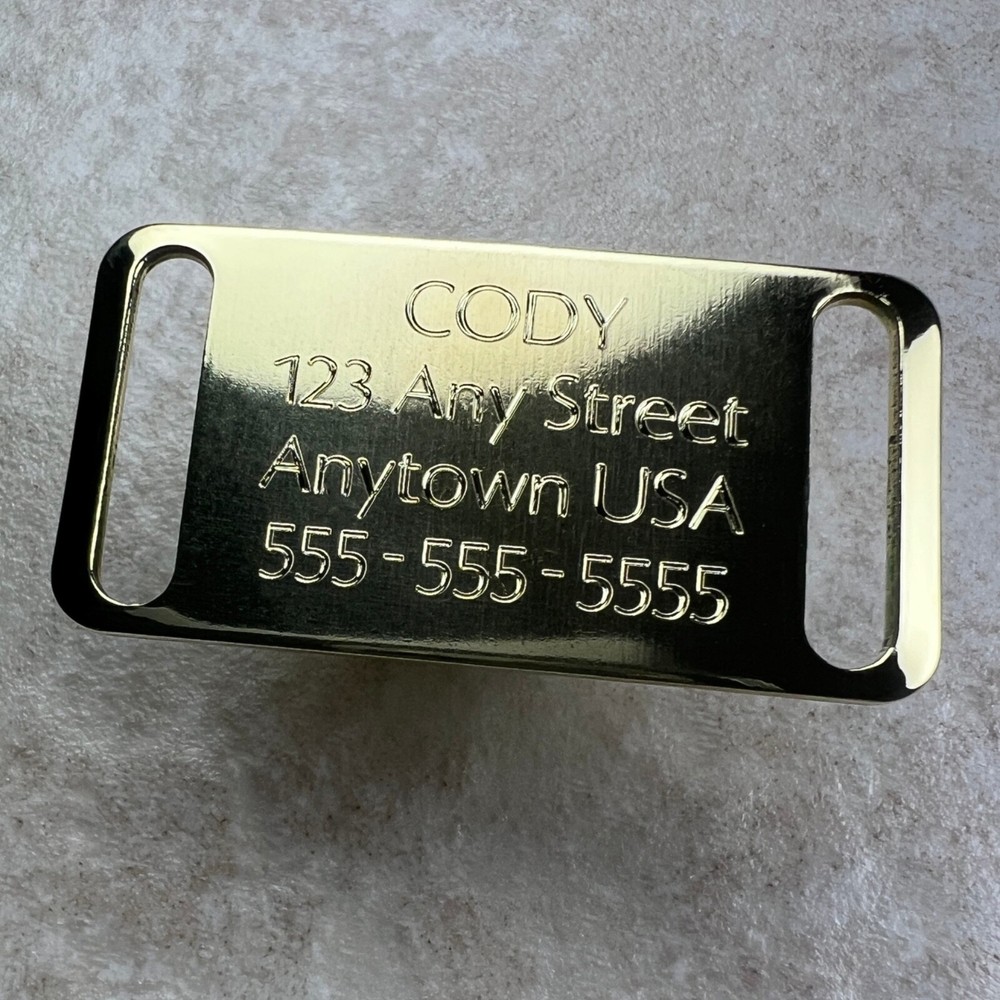 Custom Engraved Dog Tags Personalized Dog Pet Tags Engraved SLIDER BRASS SMALL