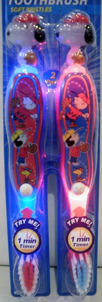 CVS Pharmacy Peanuts Snoopy 2 Flashing Light-Up Timer Toothbrush Soft Bristles