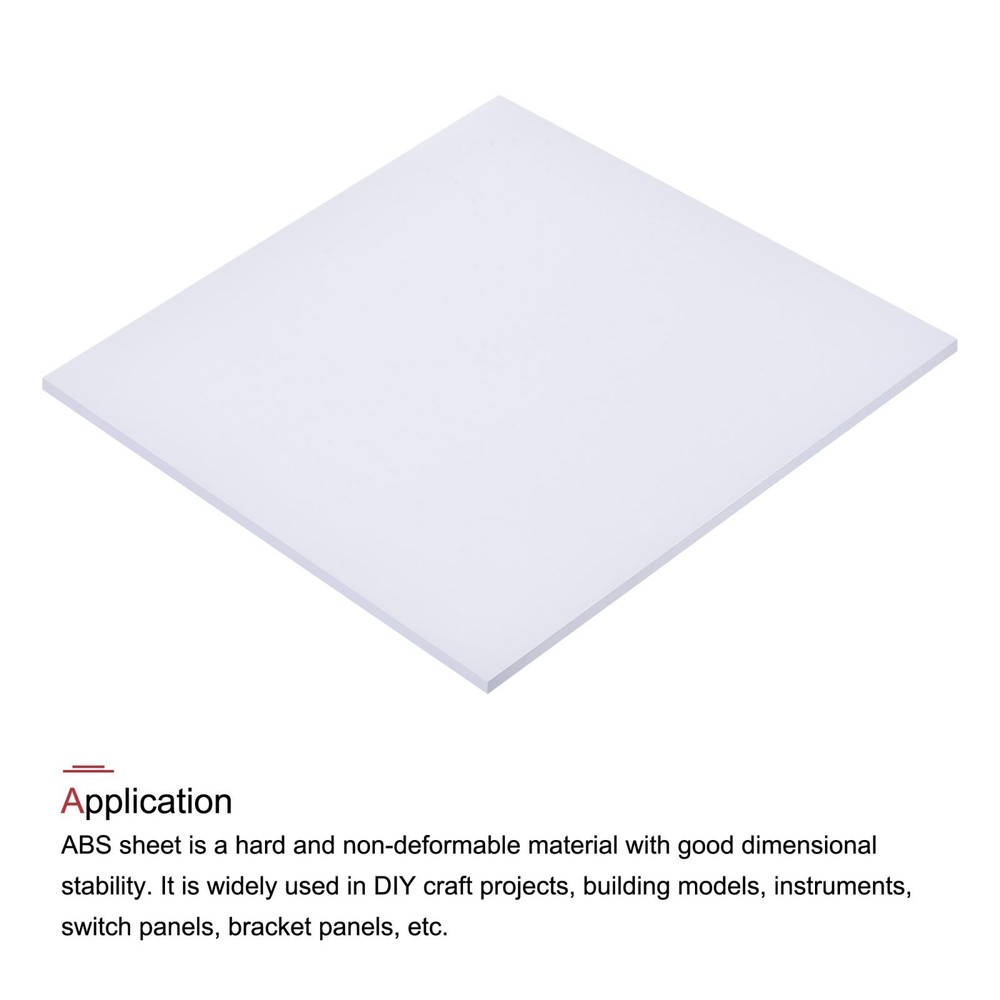White ABS Plastic Sheet 12x12x0.2" for Building Model, Panel