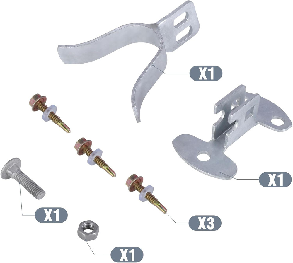 Chain Link Fence Gate Latch with Screws, 1-3/8" Wall Mount (Flat Back) Fork Gate