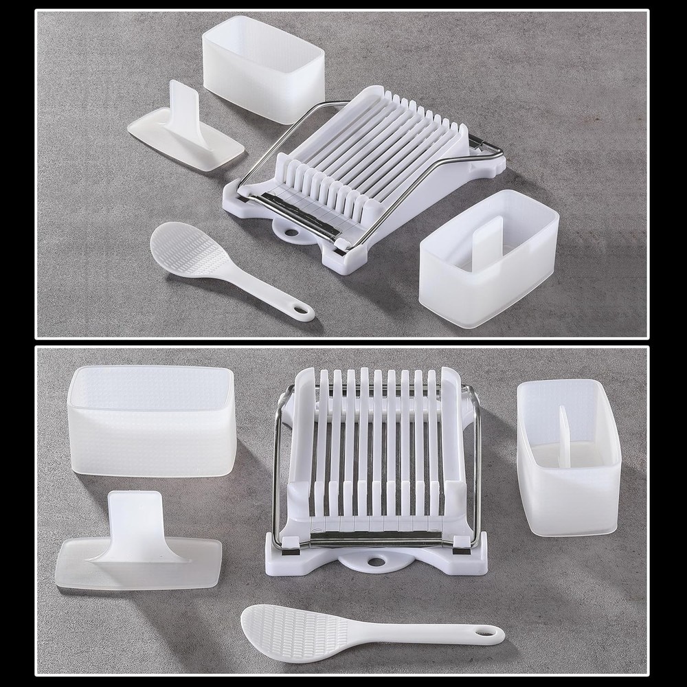 2PCS Spam Musubi Press Mold Kit, Cokuma with Normal, White