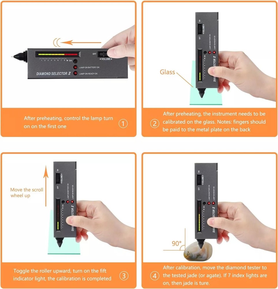 Diamond Tester Selector Illuminated Jewelry Gemstone Testing Tool Kit Battery