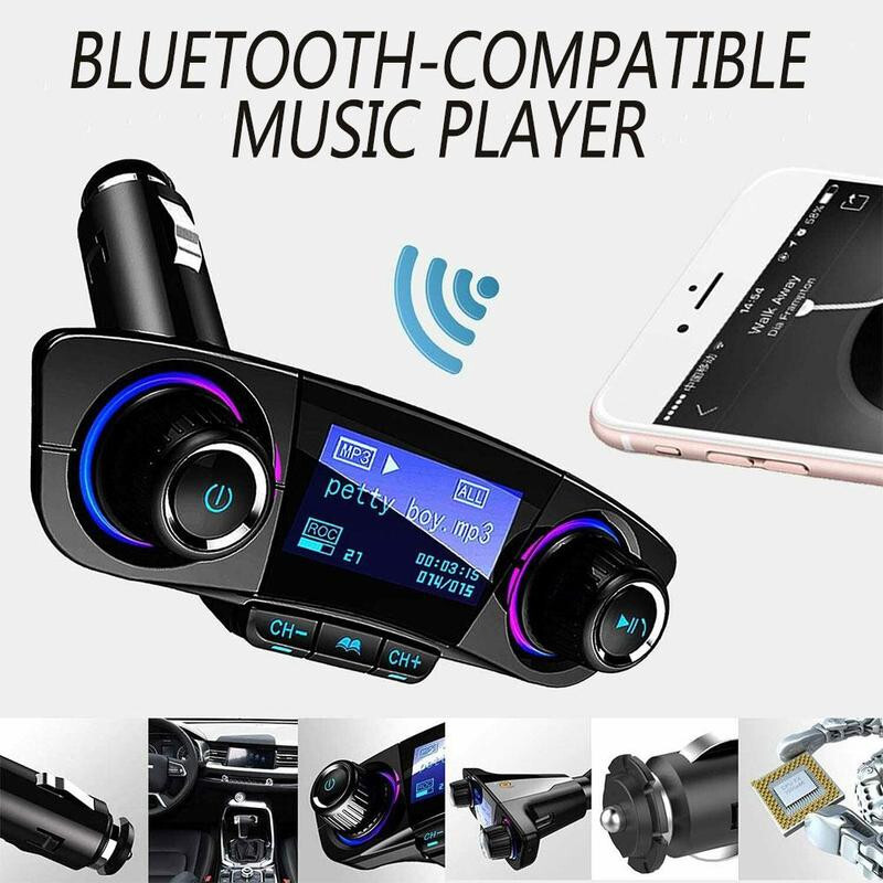 Car Wireless Bluetooth FM Transmitter Audio MP3 Stereo AUX Adapter USB Charger