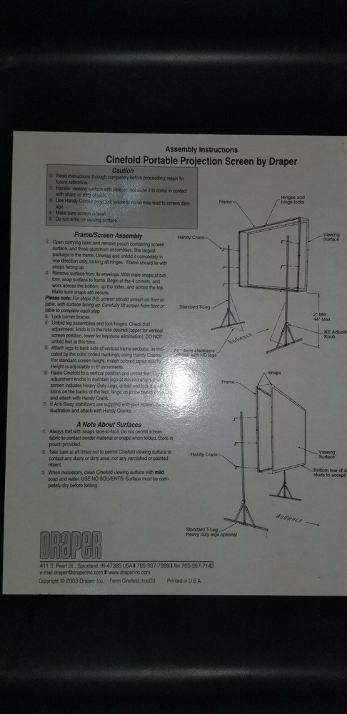 DRAPER CINEFOLD 9’x12' COMPLETE DRESS KIT WITH CASE
