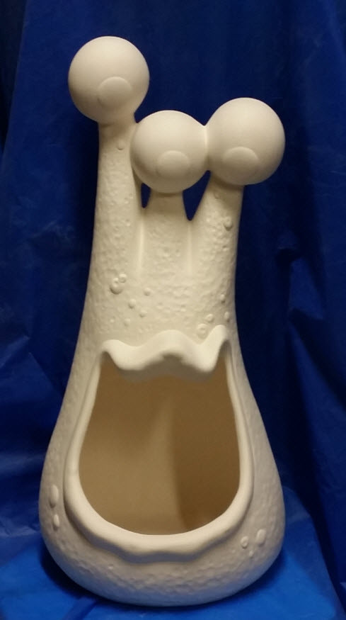 Ceramic Bisque ~~Ready to Paint ~~Three Eyed Monster Candy Server