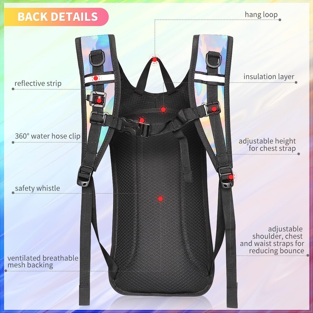 Hydration Backpack, Water Backpack with 2L Hydration Bladder, Rave Backpack H...