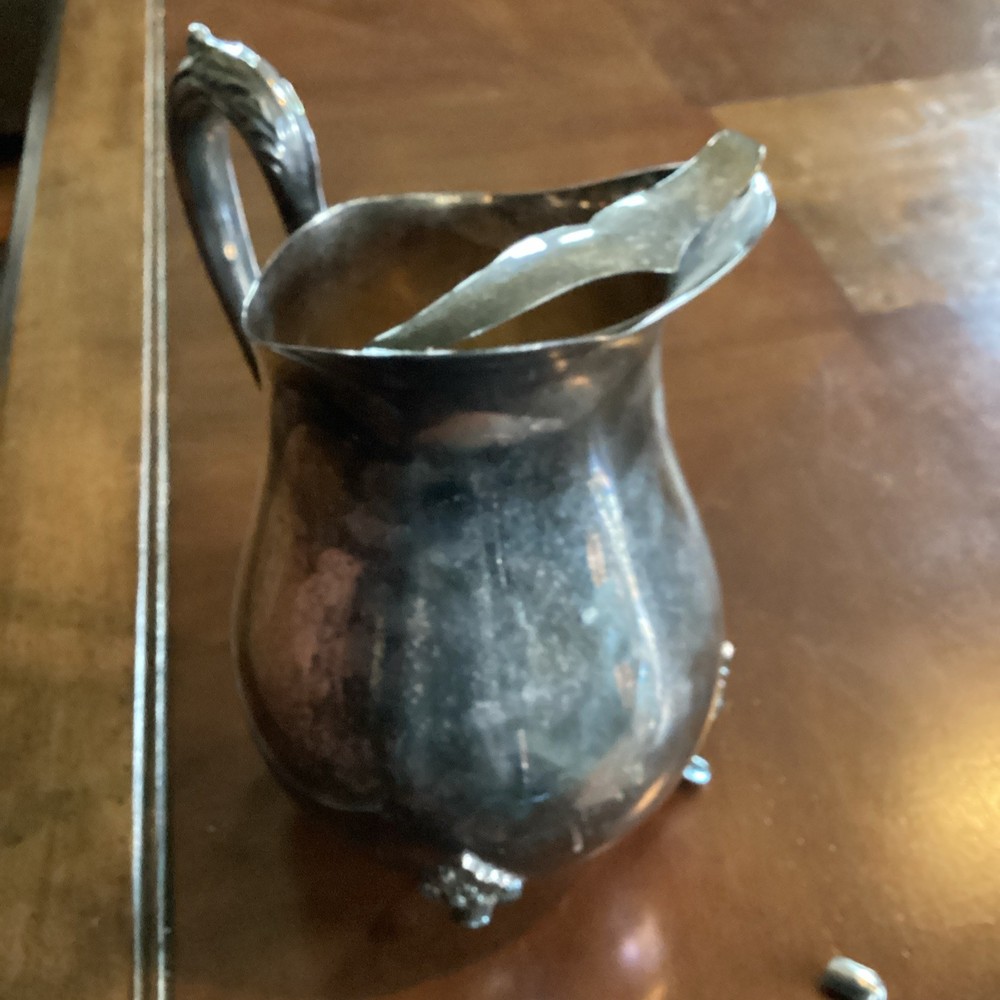 Vintage Silver Plated Water Pitcher Victorian Style With Ice Shield