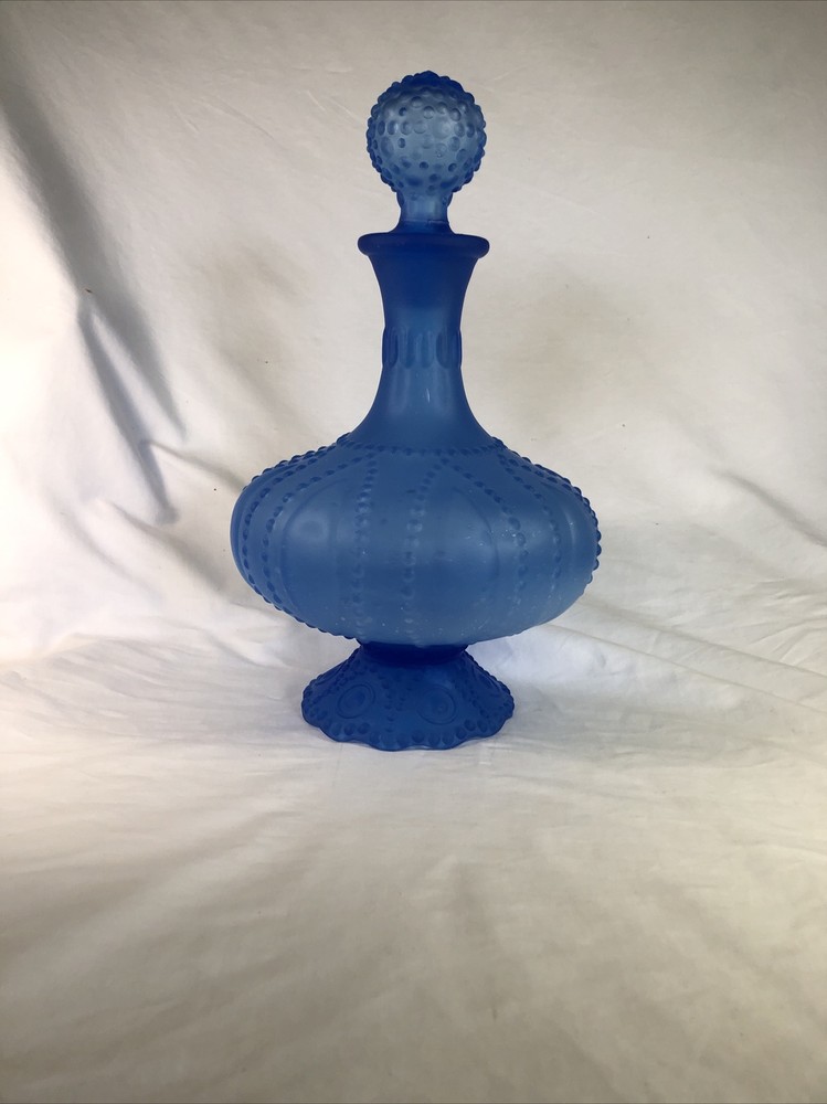 Large Blue Decanter 14" Tall