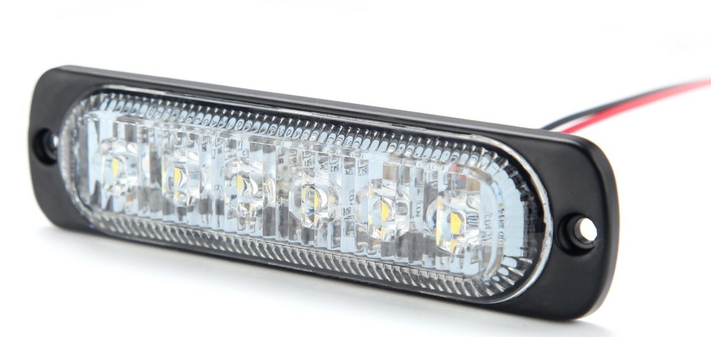 Custer Products STR61W Low Profile 6 LED White Strobe Light 19 Flash Patterns