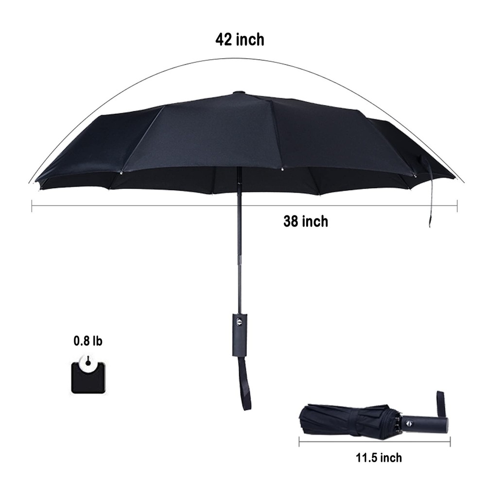 NPCQUN Travel Essentials Umbrella Windproof Compact Collapsible Light, Automatic