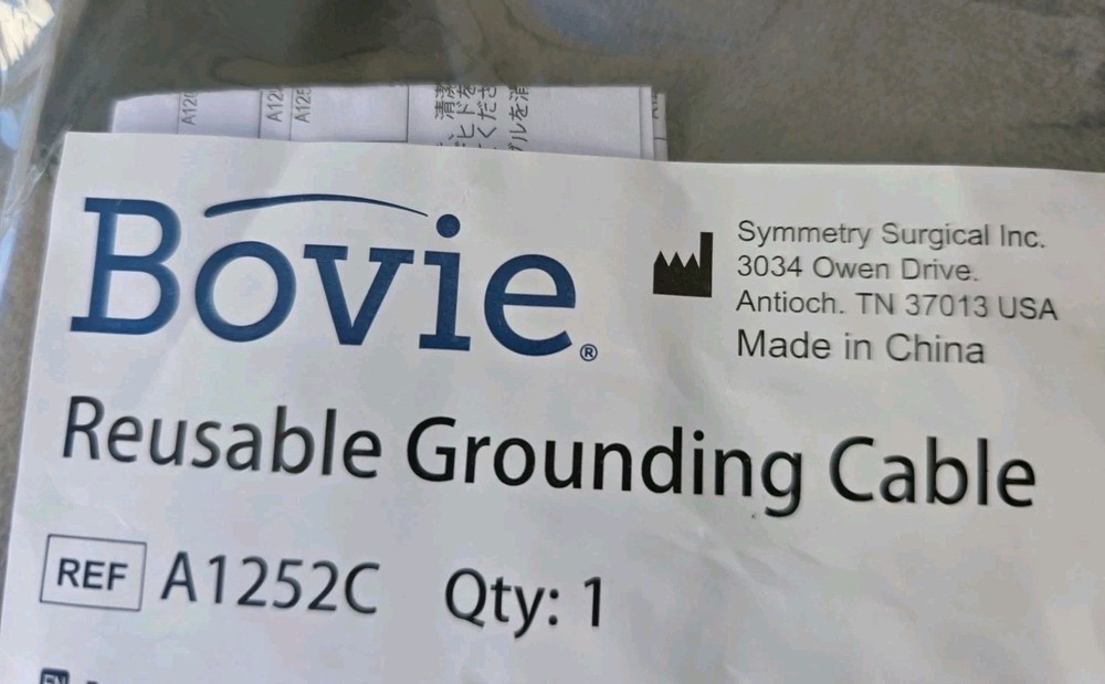 Bovie Reusable Grounding Cable for Return Electrode