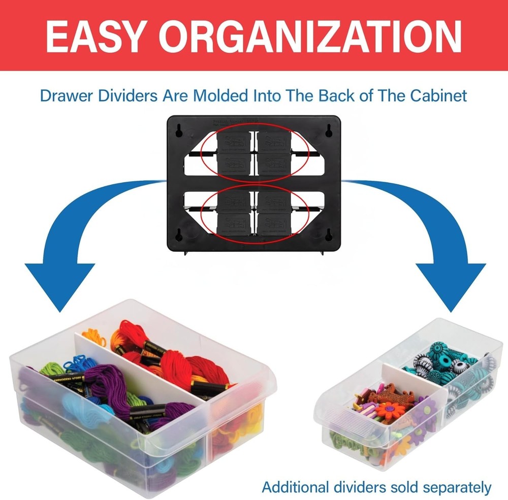 16-Drawer Plastic Drawer Storage Cabinet for Garage Organization, Beads, Make...