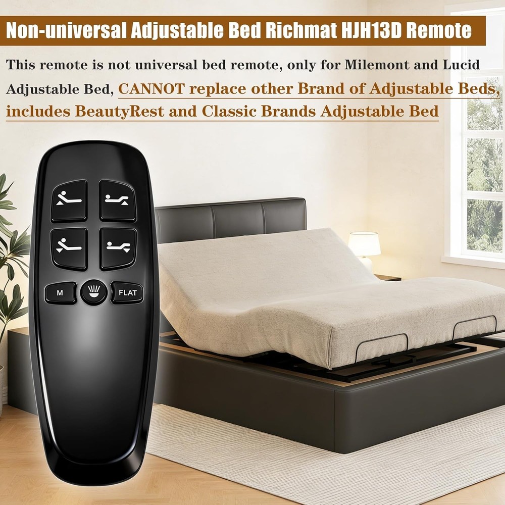 Non-Universal Remote for Adjustable Beds, Ergonomic Button Control Design