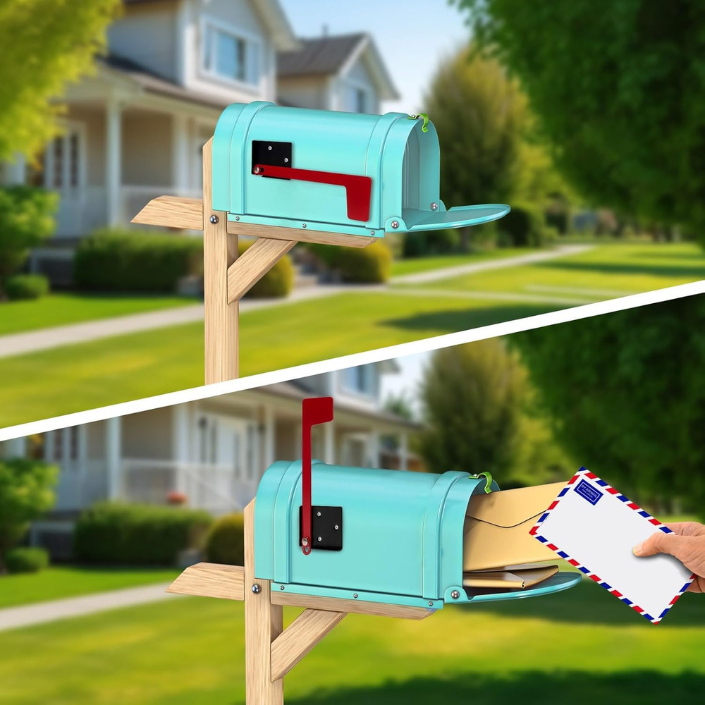 Mailbox Flag Replacement Kit, Galvanized Steel Flag for Mailbox, Mailboxes Acces