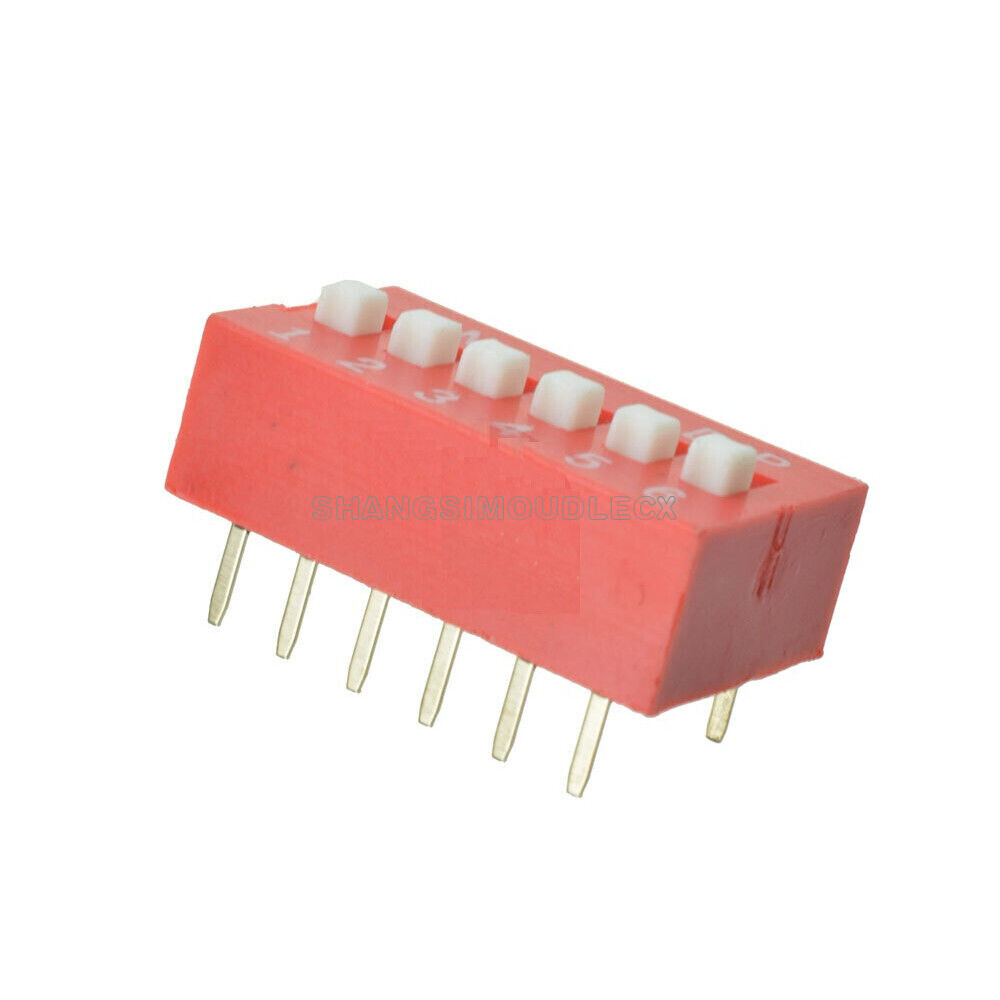 20PCS 2.54mm 6 Position Slide Type Switch Module 6-Bit DIP Red Pitch