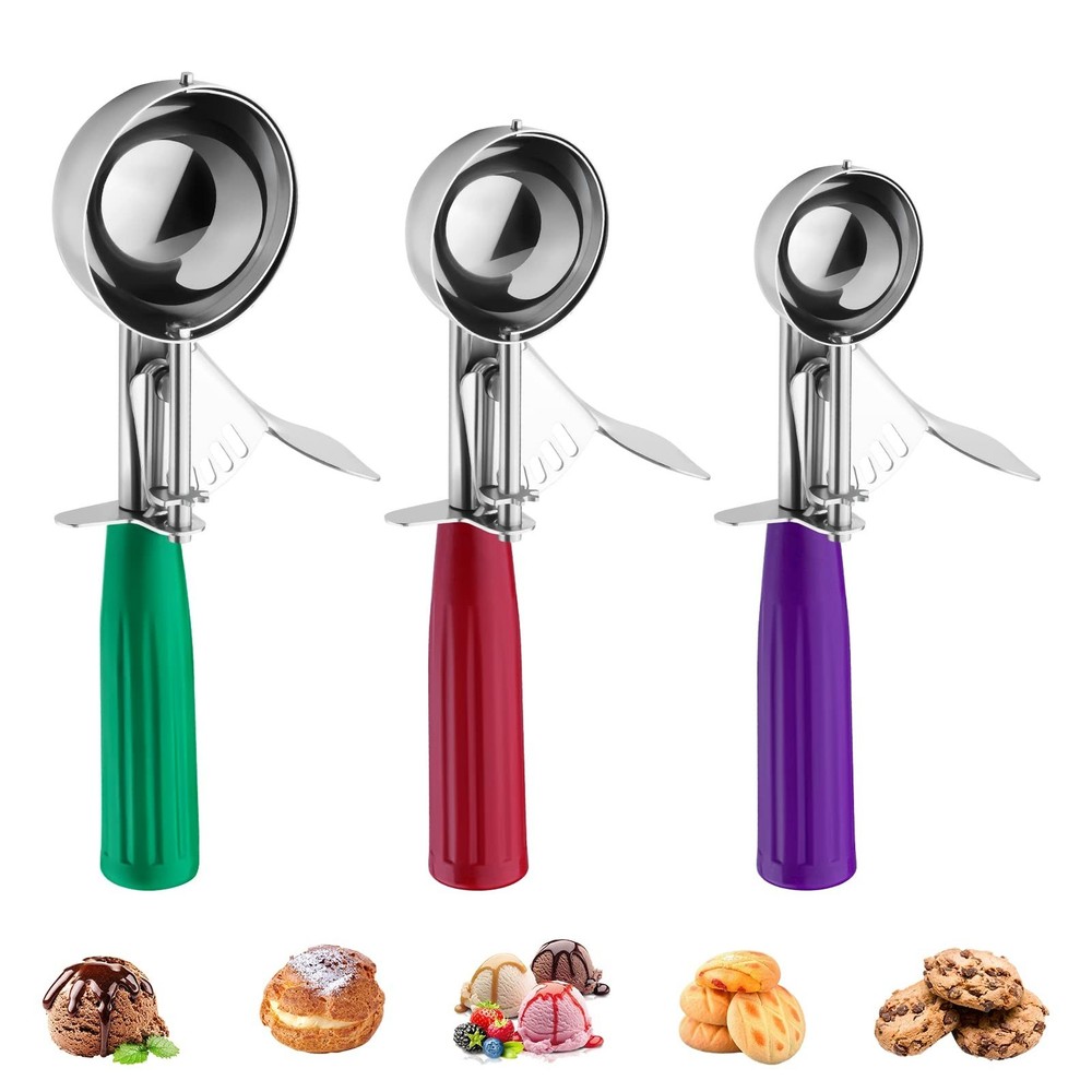 Ice Cream Scoop, Ice Cream Scooper Set Include Different Sizes, Heavy Duty Ic...