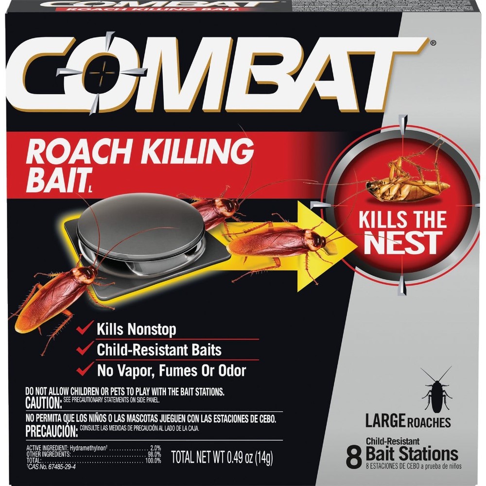 Combat Source Kill Max 0.49 Oz. Solid Large Roach Bait Station (8-Pack) Combat