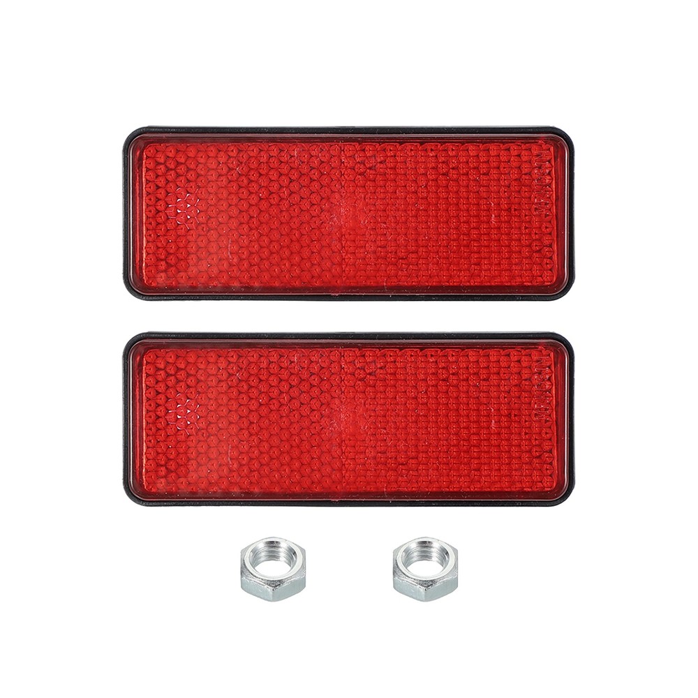 2 Pcs Rectangle Rear Reflectors, Warning Reflector with M5 Screw Red