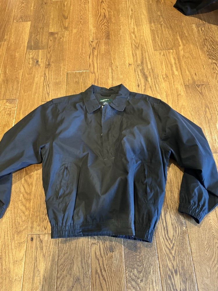 Glen Echo Golf Pullover 1/4 Zip Windbreaker Jacket Black Size Large