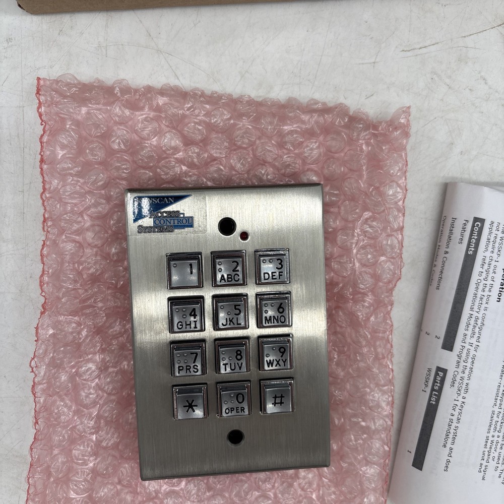 Keyscan Access Control Systems Number Push Button Keypad Panel WSSKP-1