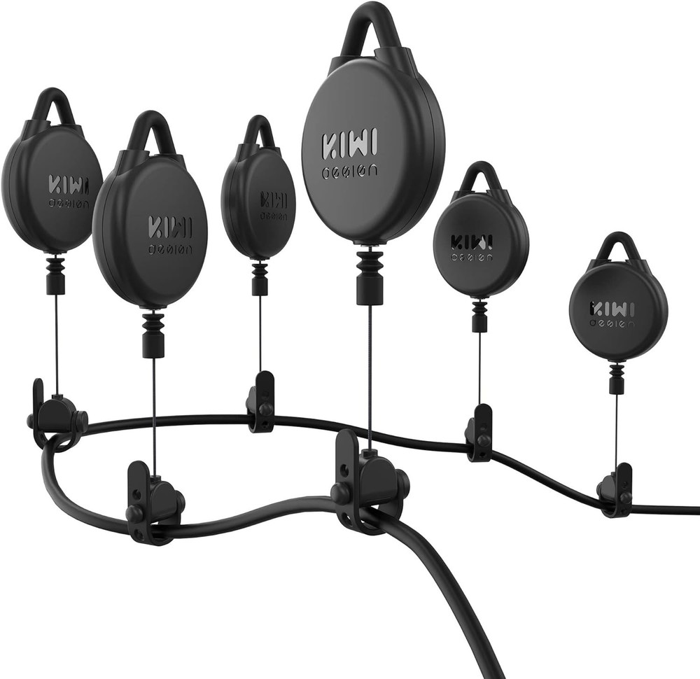Kiwi Design V2 Silent VR Cable Management Pulley System Black 6 Pack