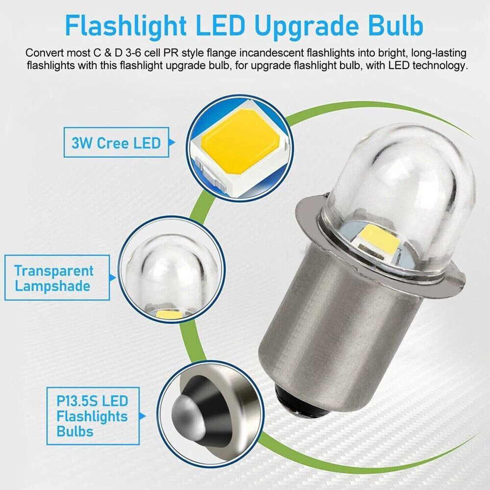 2 Pack 18V VOLT Flashlight Replacement LED Bulbs White For SKIL #1619P05627