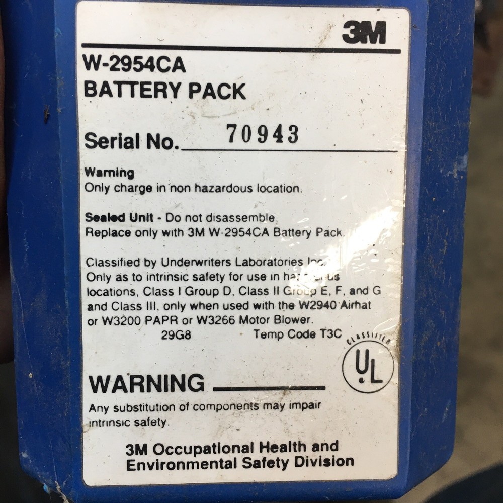 3M AIRHAT VENTILATED HELMET BATTERY PACK