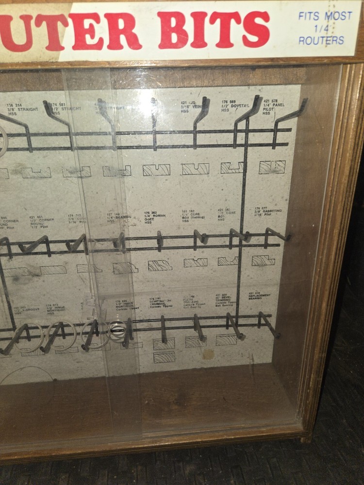 Vintage Router Bits Display Case Used.