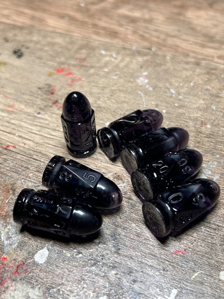 RAW* Bullet Dice: Black Obsidian _ Resin-Cast Dice Set  *See Description* D&D