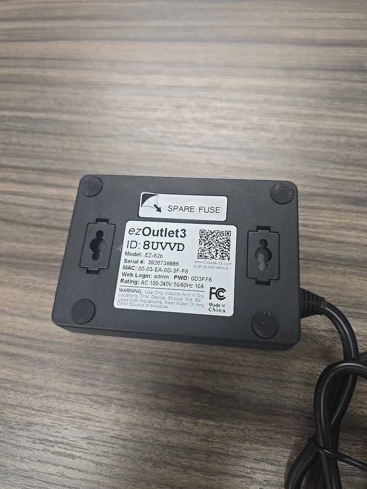 ezOutlet3 - Internet IP Enabled Remote Power Switch Single Outlet | EZ-62b